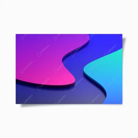 Poster abstraction 3d en dégradé violet et bleu – Wallnifity®