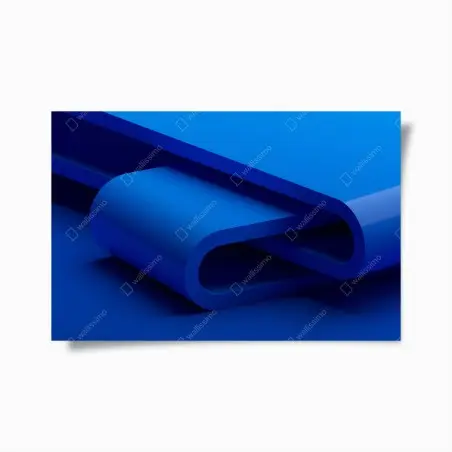 Poster ruban géométrique bleu minimaliste – Wallnifity®