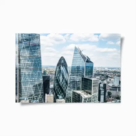 Poster panorama urbain de Londres aux gratte-ciel en verre – Wallnifity®