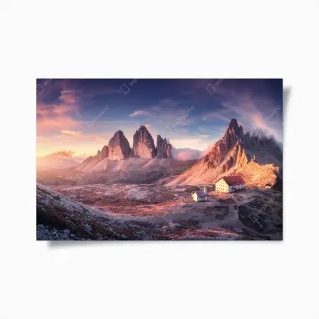 Poster aurore sur les sommets rocheux – Wallnifity®