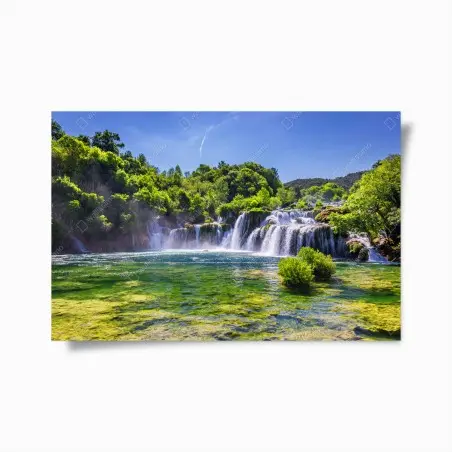 Poster cascade idyllique de Skradinski Buk au parc national de Krka – Wallnifity®