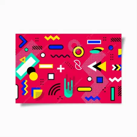 Poster motif géométrique rétro coloré – Wallnifity®