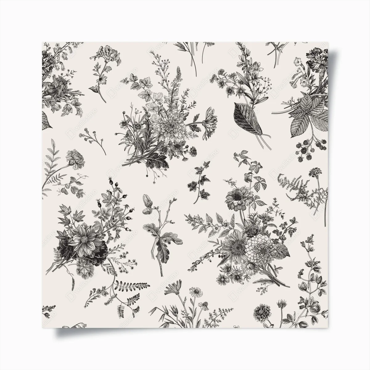 Poster motif floral automnal en noir et blanc – Wallnifity® Poster motif floral automnal en noir et blanc – Wallnifity®