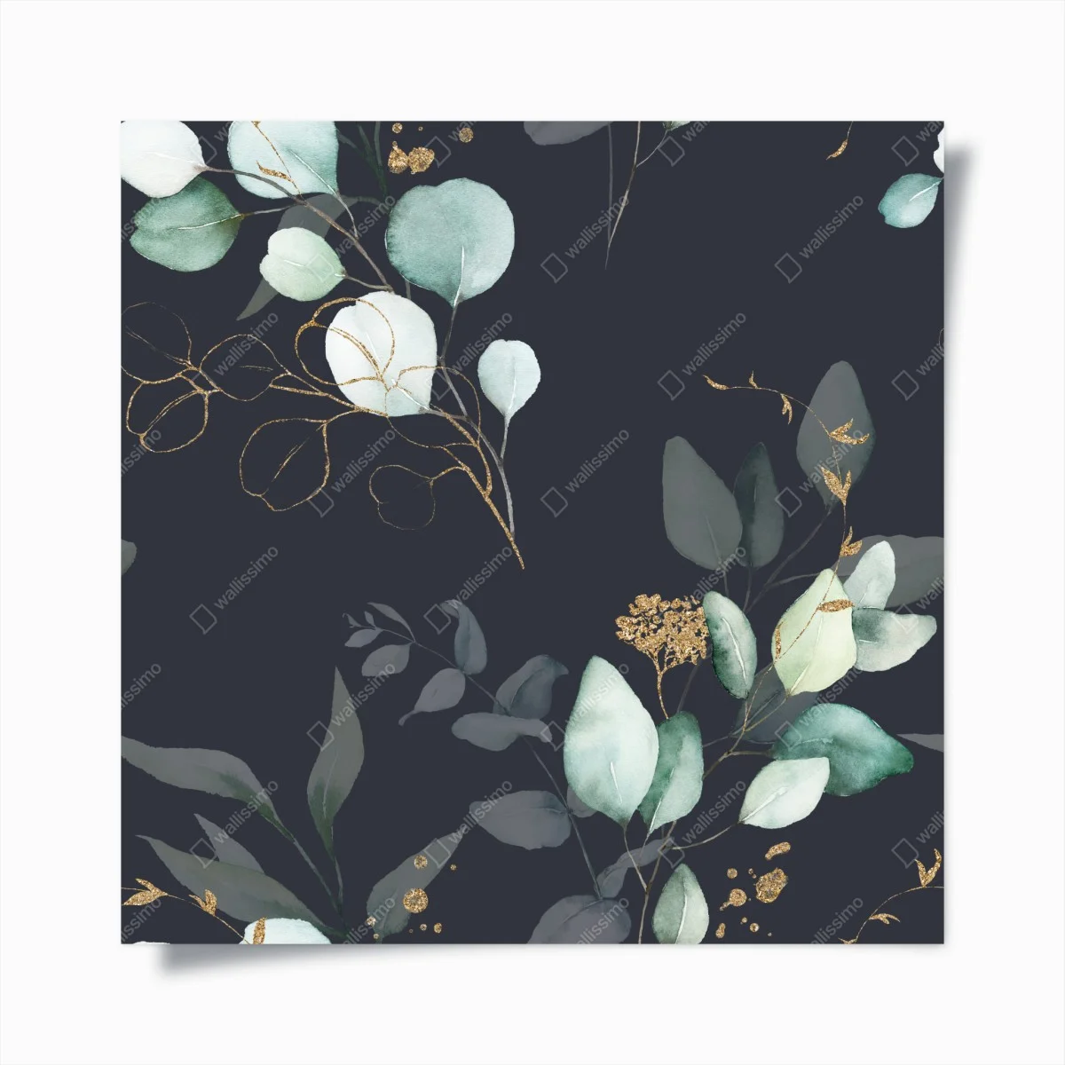 Poster motif eucalyptus doré sur fond anthracite – Wallnifity® Poster motif eucalyptus doré sur fond anthracite – Wallnifity®