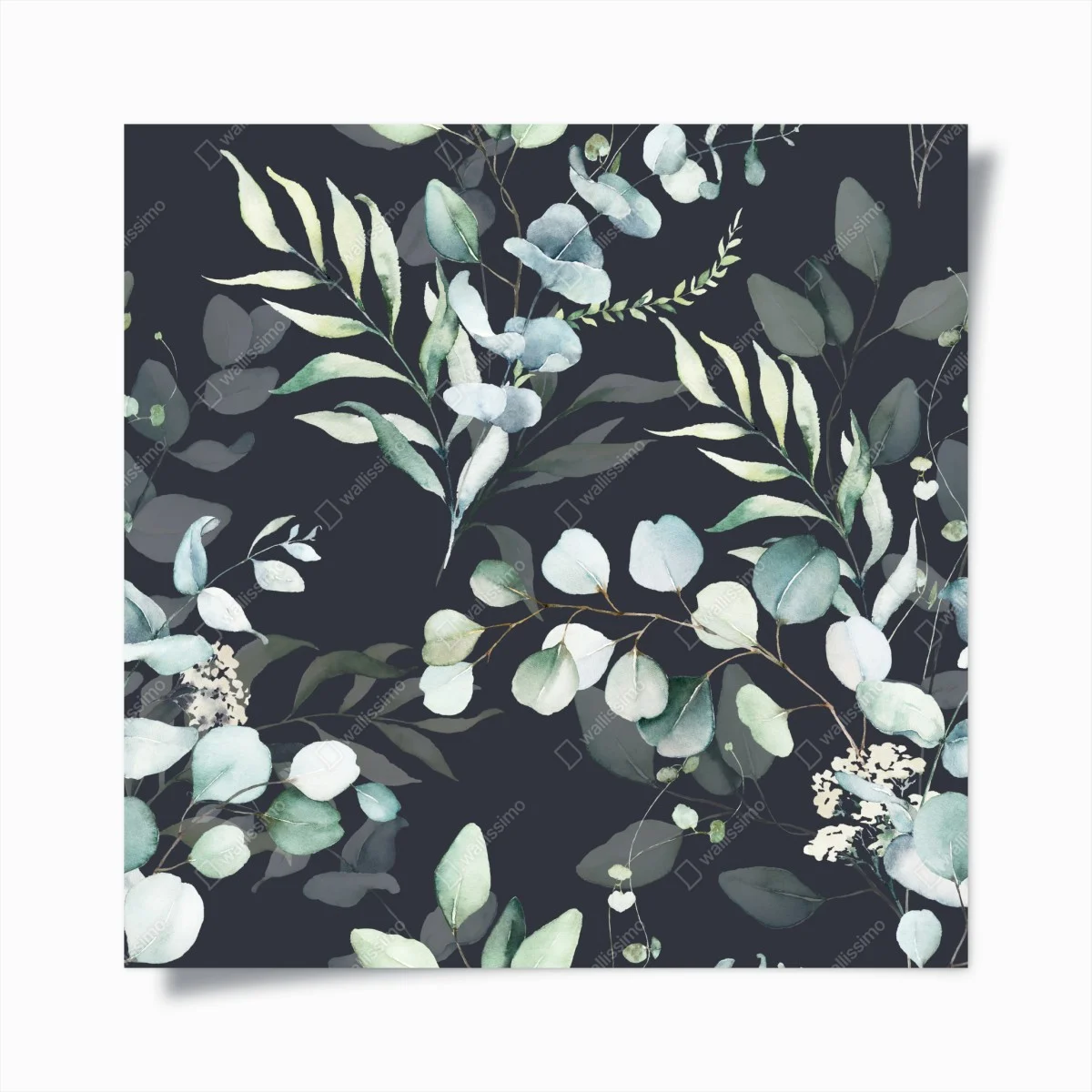 Poster motif de feuillages aquarelle sur fond sombre – Wallnifity® Poster motif de feuillages aquarelle sur fond sombre – Wallnifity®