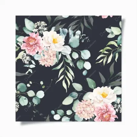Poster bouquet aquarelle sur fond sombre – Wallnifity®