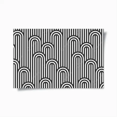 Poster motif d'arches géométriques noir et blanc – Wallnifity®