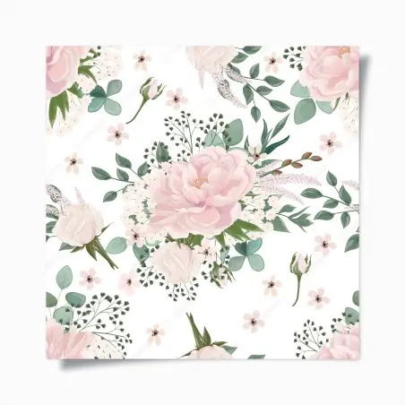Poster bouquet pastel de pivoines et eucalyptus – Wallnifity®