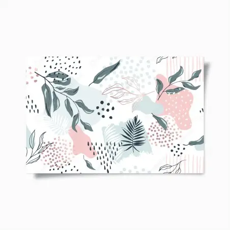 Poster motif botanique abstrait aux tons pastel – Wallnifity®
