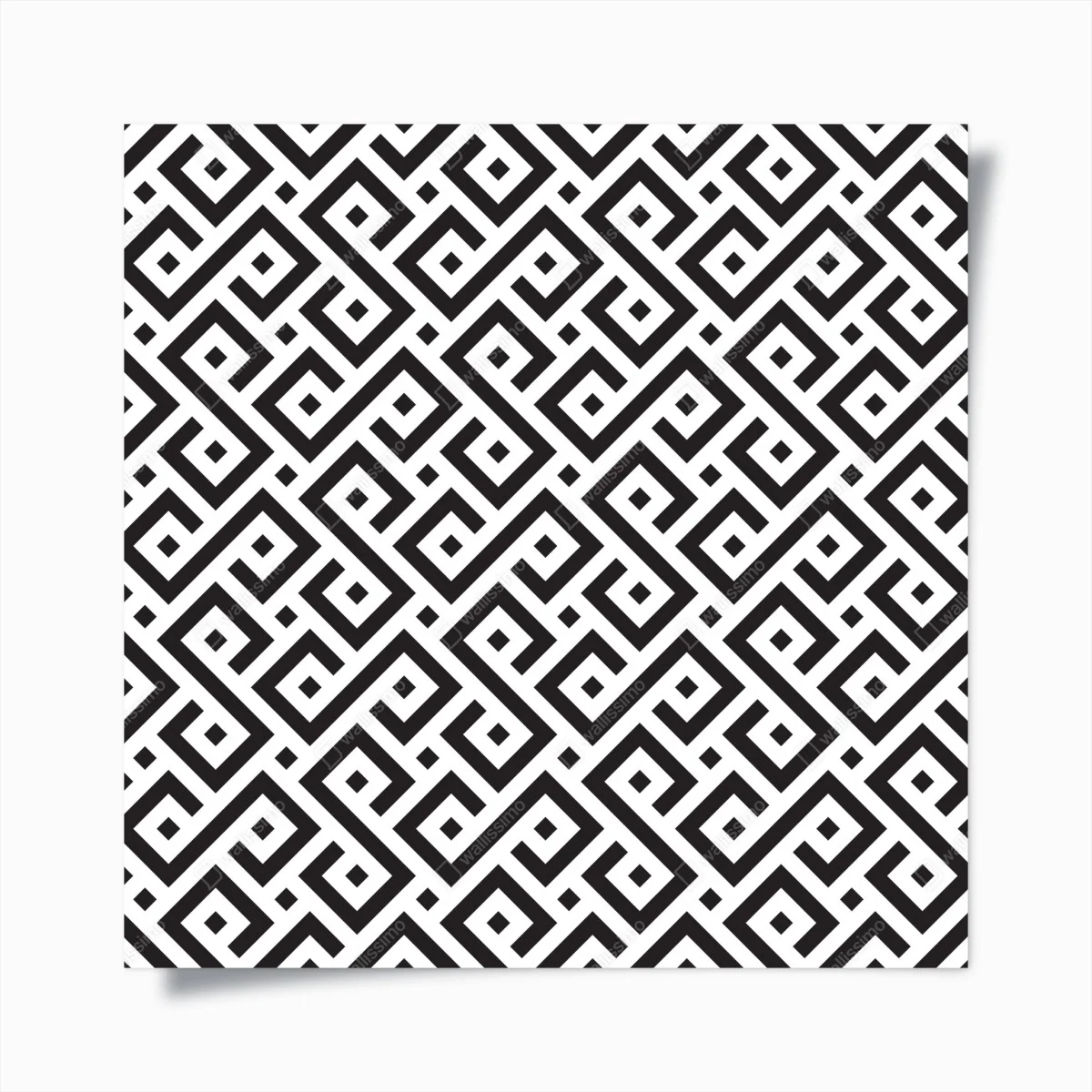 Poster motif méandre géométrique noir et blanc pour décoration murale – Wallnifity® Poster motif méandre géométrique noir et blanc pour décoration murale – Wallnifity®