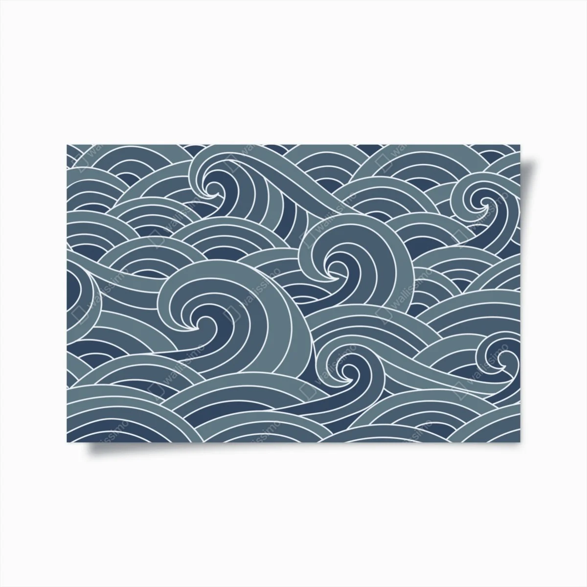 Poster vagues stylisées japonaises bleu-gris – Wallnifity® Poster vagues stylisées japonaises bleu-gris – Wallnifity®