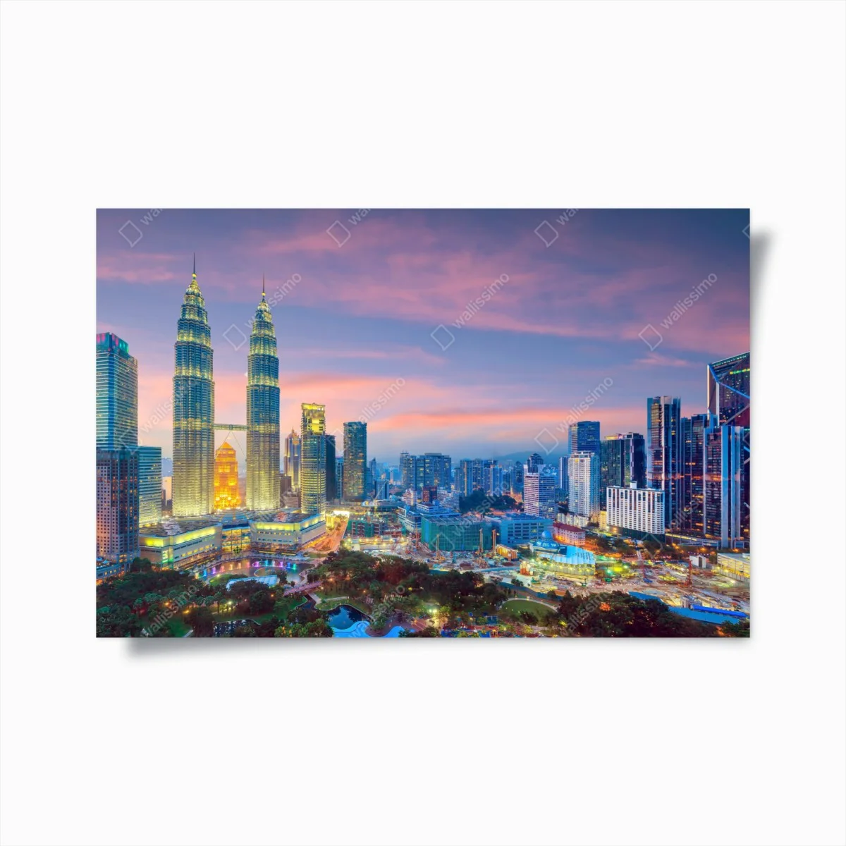 Poster panorama au crépuscule de Kuala Lumpur et des tours Petronas – Wallnifity® Poster panorama au crépuscule de Kuala Lumpur et des tours Petronas – Wallnifity®