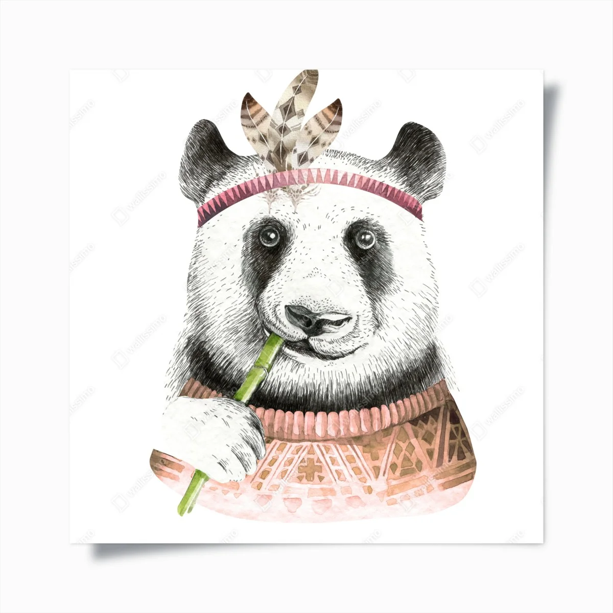 Poster panda bohème à l'aquarelle – Wallnifity® Poster panda bohème à l'aquarelle – Wallnifity®
