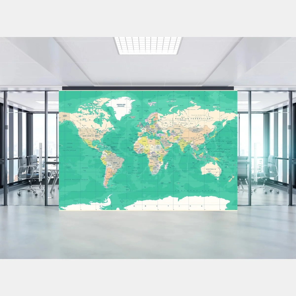Papier peint carte du monde vintage aux tons verts – Wallnifity® Papier peint carte du monde vintage aux tons verts – Wallnifity®