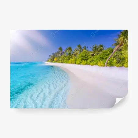Papier peint rêve tropical sur plage de sable blanc – Wallnifity®