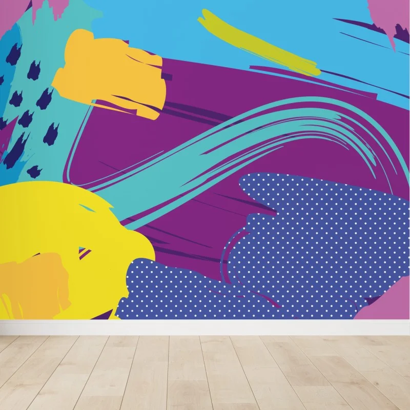 Papier peint motif abstrait coloré et dynamique – Wallnifity® Papier peint motif abstrait coloré et dynamique – Wallnifity®