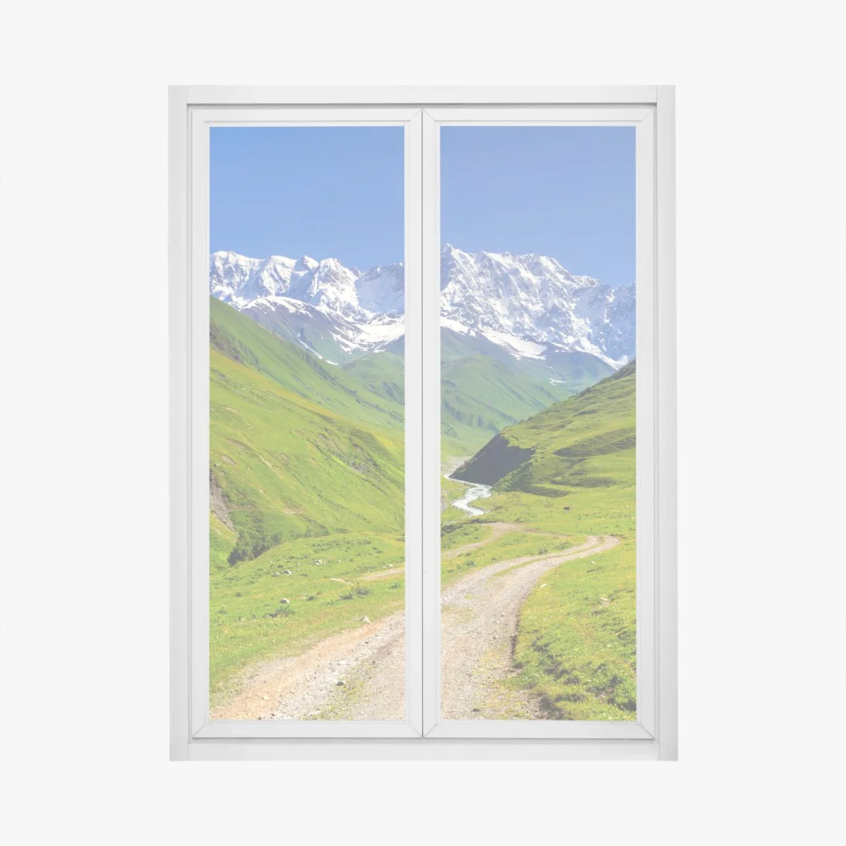 Sticker pour vitres et fenêtres chemin vers les sommets de Shkhara, Caucase (Ushguli) – Wallnifity® Sticker pour vitres et fenêtres chemin vers les sommets de Shkhara, Caucase (Ushguli) – Wallnifity®