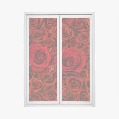Sticker pour vitres et fenêtres mur floral de roses rouges – Wallnifity®