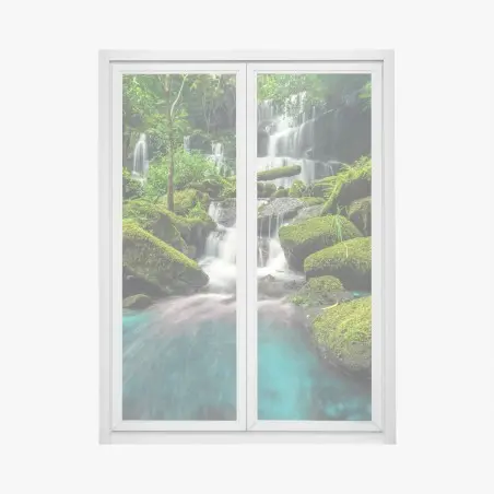 Sticker pour vitres et fenêtres cascade émeraude de Phu Tub Berk – Wallnifity®