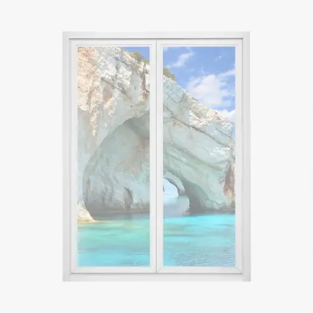 Sticker pour vitres et fenêtres grottes bleues de Zakynthos – Wallnifity®