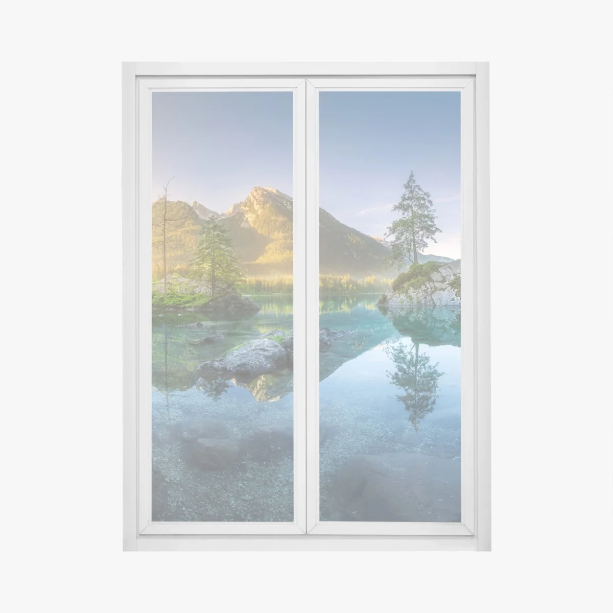 Sticker pour vitres et fenêtres reflets d'aube sur le lac alpin – Wallnifity® Sticker pour vitres et fenêtres reflets d'aube sur le lac alpin – Wallnifity®