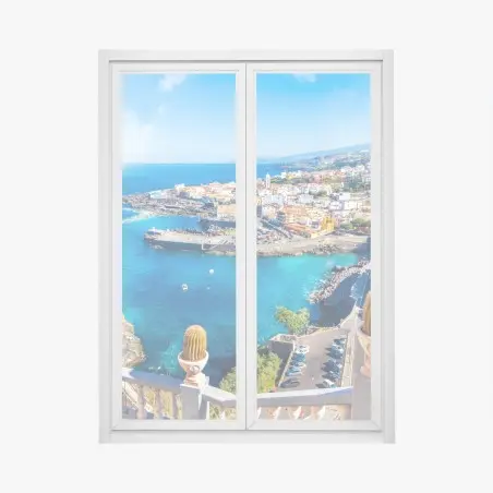 Sticker pour vitres et fenêtres panorama ensoleillé de Garachico à Tenerife – Wallnifity®