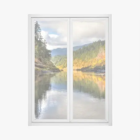 Sticker pour vitres et fenêtres paysage du Rogue River aux couleurs d'automne – Wallnifity®