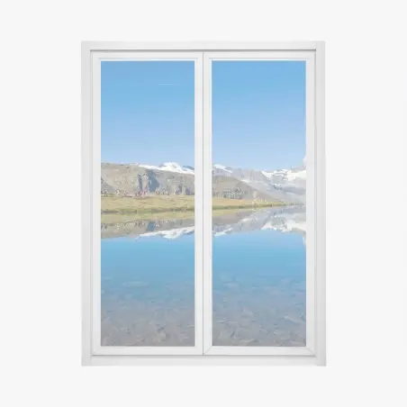 Sticker pour vitres et fenêtres reflet du Cervin sur le lac alpin – Wallnifity®