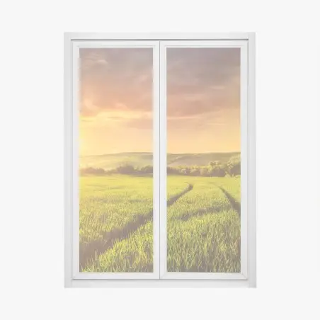 Sticker pour vitres et fenêtres champ doré au soleil couchant – Wallnifity®