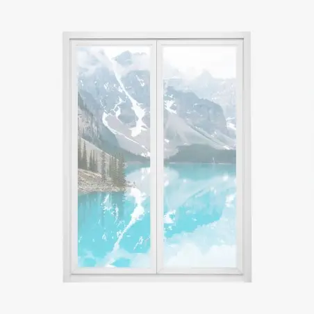 Sticker pour vitres et fenêtres lac turquoise de Moraine, Banff – Wallnifity®