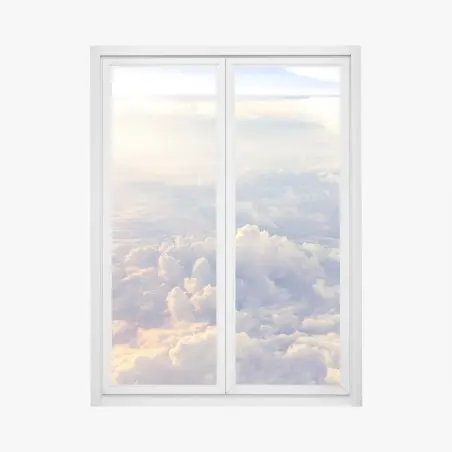 Sticker pour vitres et fenêtres horizon doré au-dessus des nuages – Wallnifity®