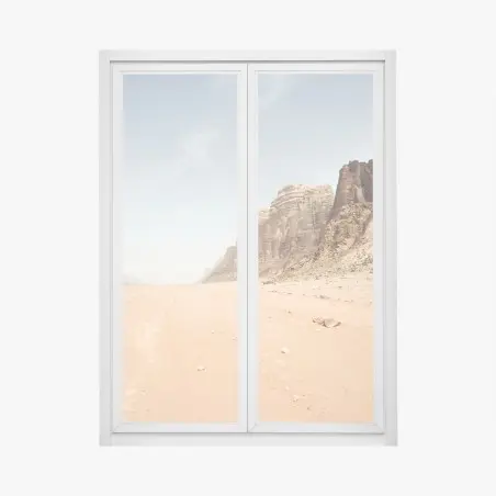 Sticker pour vitres et fenêtres horizon désertique à Wadi Rum – Wallnifity®