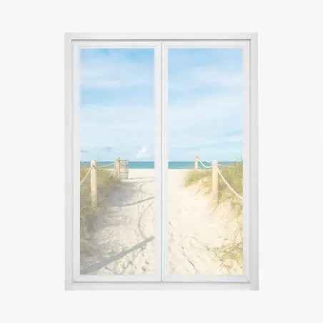 Sticker pour vitres et fenêtres promenade sur la plage de Miami – Wallnifity®