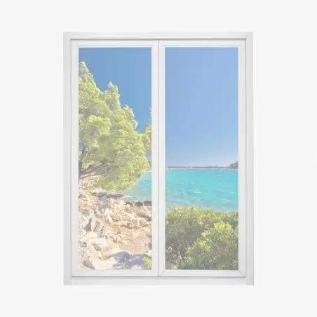 Sticker pour vitres et fenêtres paysage marin turquoise de l'île de Murter – Wallnifity®