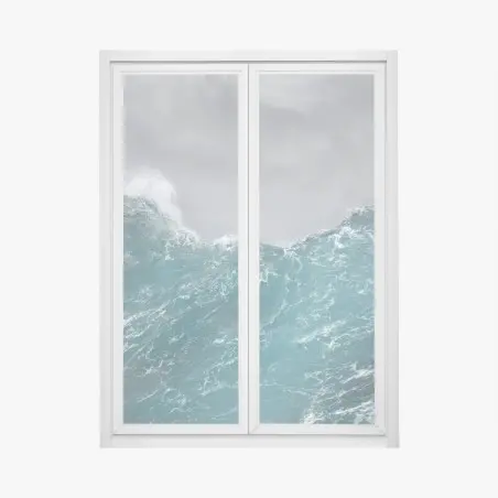 Sticker pour vitres et fenêtres vagues tumultueuses sur océan agité – Wallnifity®