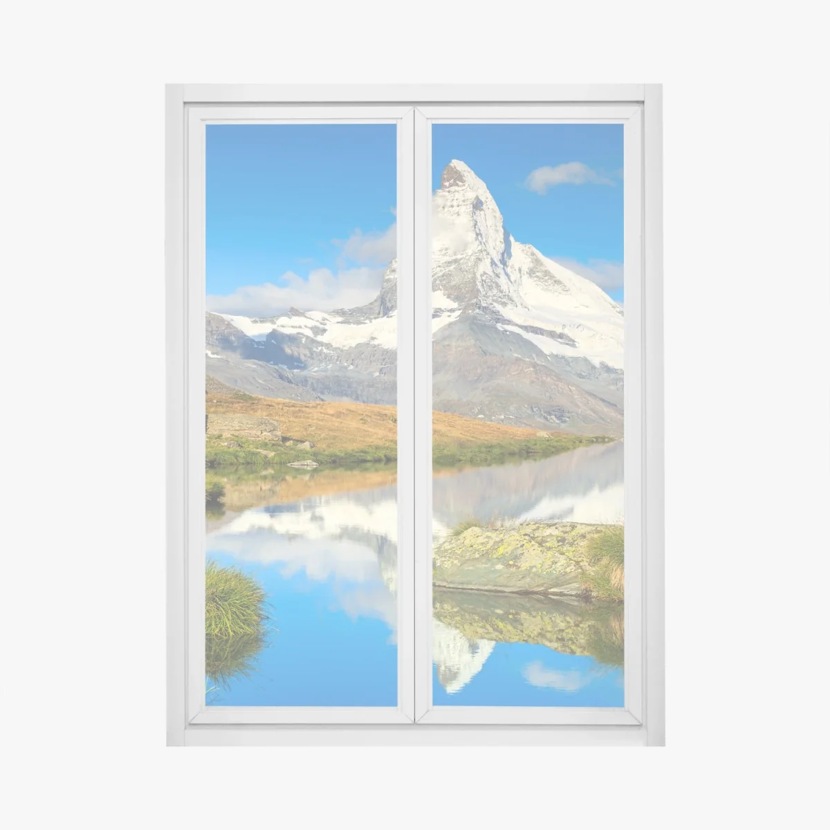 Sticker pour vitres et fenêtres vue tranquille du Cervin au reflet parfait – Wallnifity® Sticker pour vitres et fenêtres vue tranquille du Cervin au reflet parfait – Wallnifity®