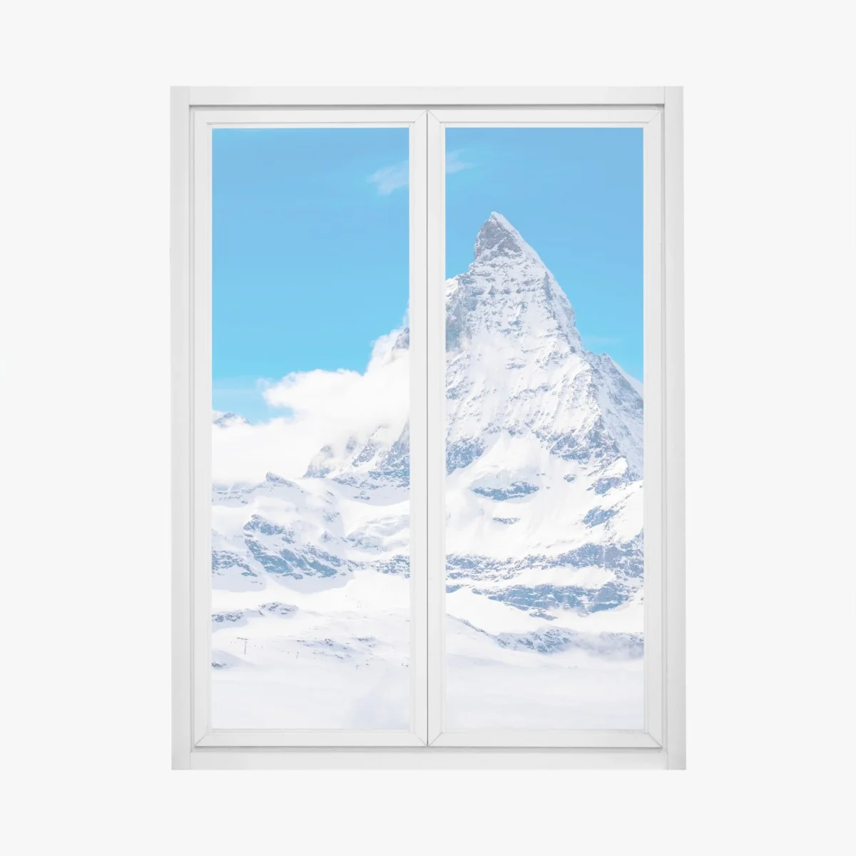 Sticker pour vitres et fenêtres Cervin majestueux au-dessus des nuages – Wallnifity® Sticker pour vitres et fenêtres Cervin majestueux au-dessus des nuages – Wallnifity®