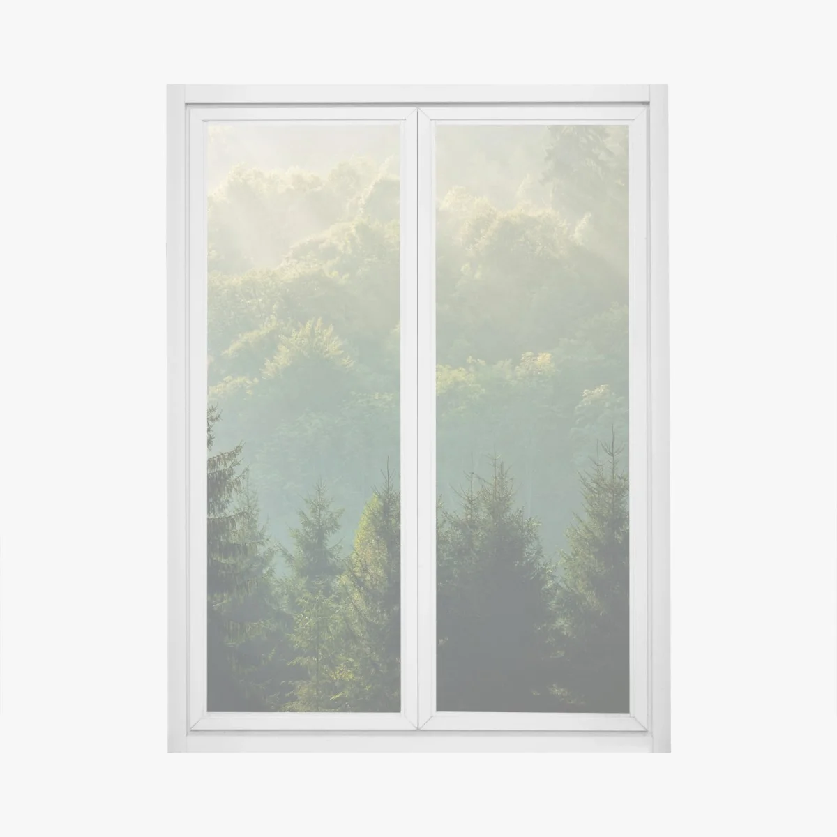 Sticker pour vitres et fenêtres brume matinale sur les Carpates – Wallnifity® Sticker pour vitres et fenêtres brume matinale sur les Carpates – Wallnifity®