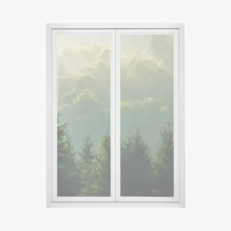 Sticker pour vitres et fenêtres brume matinale sur les Carpates – Wallnifity®