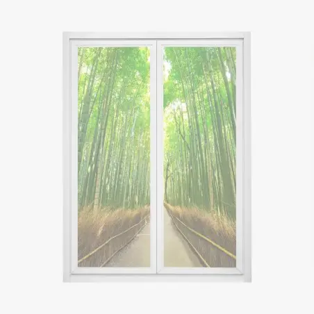 Sticker pour vitres et fenêtres allée de bambous d'Arashiyama, Kyoto – Wallnifity®