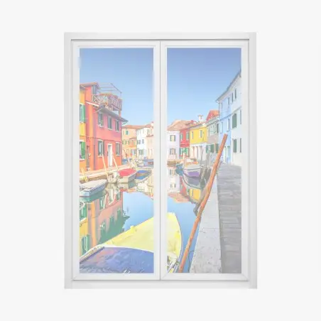 Sticker pour vitres et fenêtres ruelles colorées de Burano – Wallnifity®