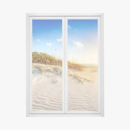 Sticker pour vitres et fenêtres coucher de soleil sur les dunes de Grace Bay – Wallnifity®