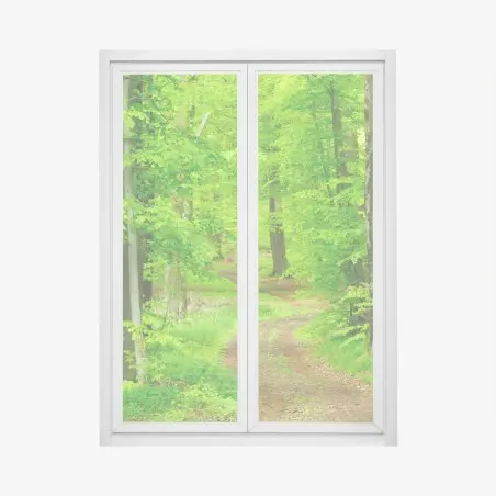 Sticker pour vitres et fenêtres sentier verdoyant en forêt – Wallnifity®