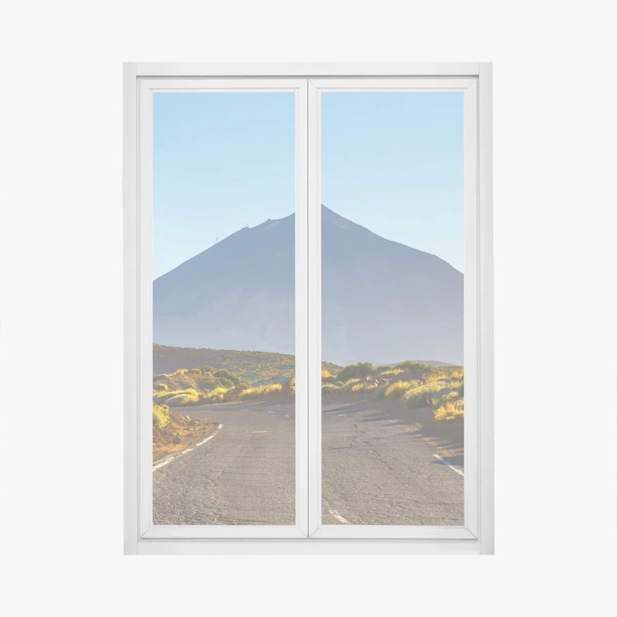 Sticker pour vitres et fenêtres route vers le volcan majestueux – Wallnifity® Sticker pour vitres et fenêtres route vers le volcan majestueux – Wallnifity®