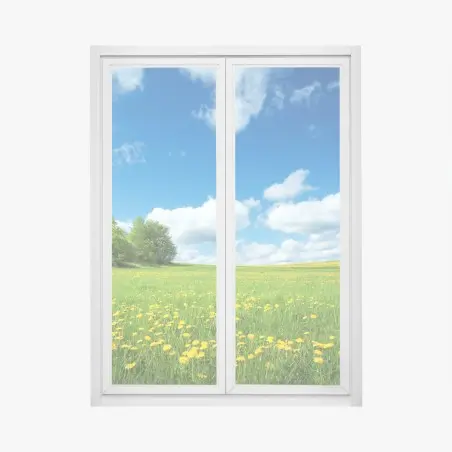 Sticker pour vitres et fenêtres prairie de pissenlits sous ciel bleu – Wallnifity®