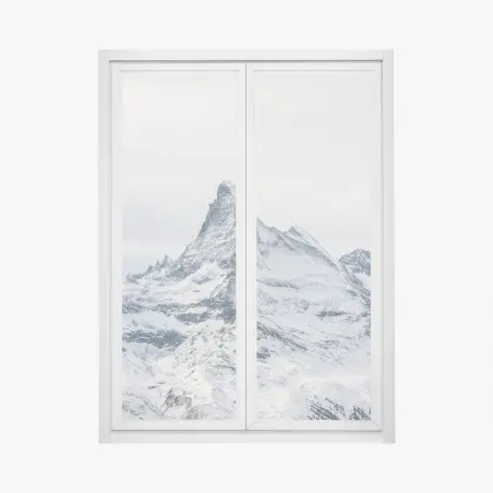 Sticker pour vitres et fenêtres paysage majestueux du Cervin enneigé – Wallnifity®