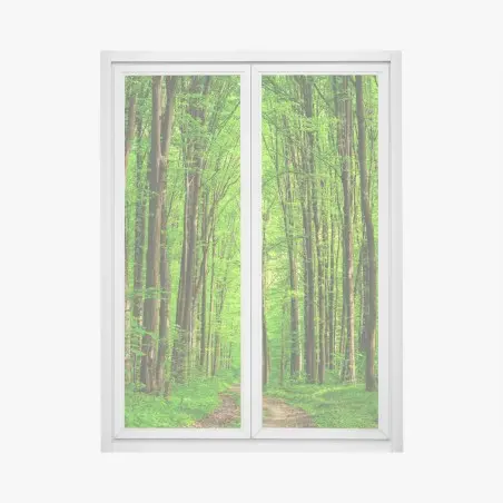 Sticker pour vitres et fenêtres allée forestière verdoyante – Wallnifity®