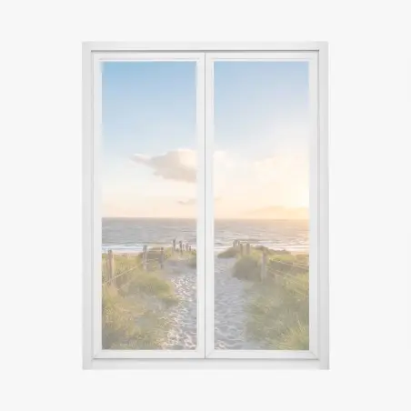 Sticker pour vitres et fenêtres chemin vers l'océan au coucher du soleil – Wallnifity®