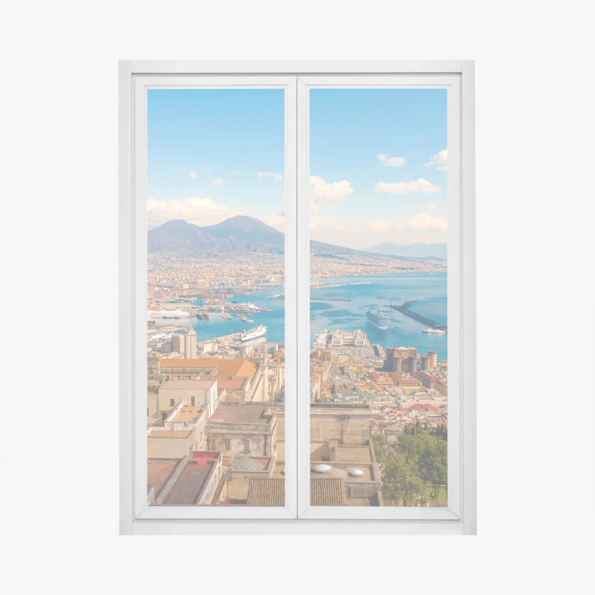 Sticker pour vitres et fenêtres vue panoramique sur Naples et le Vésuve – Wallnifity® Sticker pour vitres et fenêtres vue panoramique sur Naples et le Vésuve – Wallnifity®