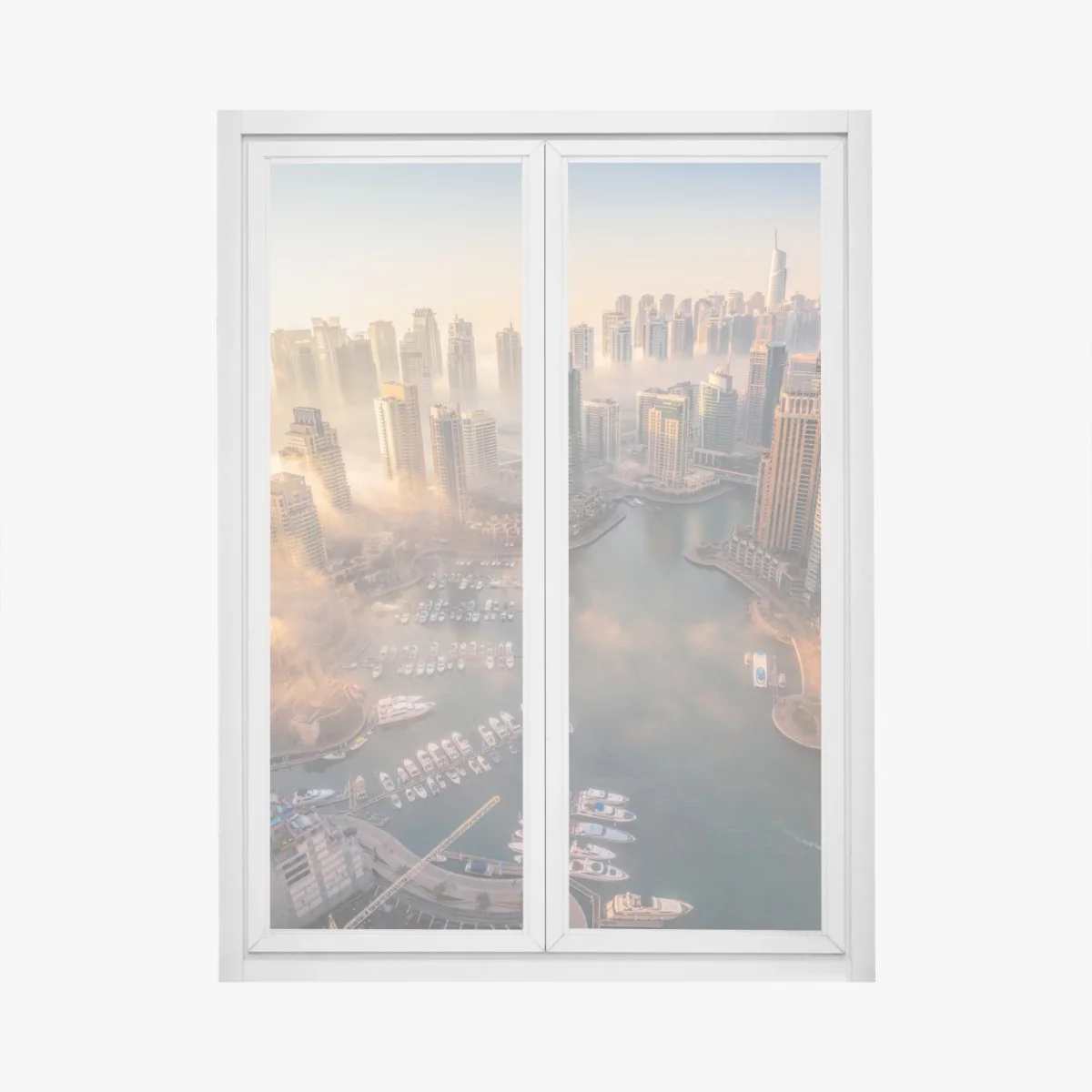 Sticker pour vitres et fenêtres Dubaï Marina au coucher de soleil – Wallnifity® Sticker pour vitres et fenêtres Dubaï Marina au coucher de soleil – Wallnifity®